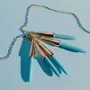 Hanger kettingen yeevaa blauw edelsteen ketting boho -stijl cadeau voor vrouwen