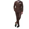 Costumes pour hommes Blazers Luxury Mens Vêtements Brown Double Breasted Top Top Longe Longueur Business Suit Ultra-Thin Fit de haute qualité Q240507