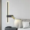 Lampada a parete LED nero LED Nordico Creativo Creativo Cambia del letto Sfondo Decorativo Luci decorative Lettura con pulsante di interruttore