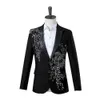 Herrdräkter Blazers Elegant applicering av tvådelar Herrbröllop Bankett Host Dance Christmas Jacket i kinesisk stil Q240507