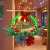 Weihnachtsdekorationen nachhaltige Urlaubszene lebendige Kranzkranzfestes leuchtendes LED -Licht -Ornament für Türen