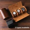 Vintage Watch Storage Holder Travel Case Roll Organizer for Men Vegan Faux Leather Display Collection 240427