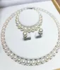 Gioielli di perle sottili di alta qualità 17 pollici 8 mm South White White Pearl Necklace Bracciale Set 14K Gold6904166