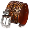 Fashion Two Tone Cowboy Cowboy Cowgirl Wtern Floral Tooled Grain en relief Vériennes Courte en cuir de vache pour hommes Femmes 326m