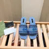 Summer pool sandal Designer Slipper canvas beach Slide indoor outdoor Man Sliders Lovely 2024 New style Mule embroider luxurys Flat loafer sandale travel Woman gift