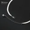 Modian Foot Jewelry Anklet Simple Snake Exquisito brazalete para mujeres Real 925 Tobilleros de plata esterlina para mujeres regalos de fiesta 240508