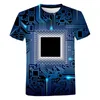 Computer CPU Core Heart Circuit Board 3D Tshirt Men Women Summer Fashion Casual Manga corta Camiseta Cool Tops 240423