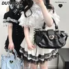 Blouses de femmes Love Gem Ribbon Lace Lace Lolita Blouse Fashion Sexy Sexy-Shed-épaule Mine Shirt Femme Shirts blancs Top Blusas Mujer