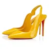 2024 Haber Kırmızı Dipler Topuklu Ayakkabı Moda Kadın Deri Stiletto Peep-Toes Sandalet Slingback Tasarımcı Lüks Pointy Toe Pompa Kauçuk Redbottoms Soafers Kutu