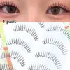 Cílios falsos 5 pares de cílios falsos Extensões de cílios coreanos do grupo feminino ???Cílios de maquiagem cômica em forma de em forma cômica