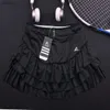 Röcke Schnell trockener Sport Tennis Rock Frauen flauschige Kuchen Fitness Running Clothes Girl Badminton Solid Falten Workout Skort Y240508