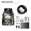 Backpack Skulls And Roses For Women Men School College Students Bookbag Fits 15 Inch Laptop Gothic Moth Bags