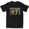 T-shirts voor heren Mens Retro 1971 T-shirt Verjaardagscadeau 100 katoen top zomer y2k basic korte mouwen t-shirt o-neck aangepast DIY T-shirtl2405