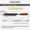 Japanese Santoku Knife 7 Inch High Carbon Steel Hand Forged Knife Kitchen Chef Knife Chopping Knife with Octagonal Handle