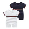 Pasgeboren baby romper designer kleding zomer peuter meisje jongen jongen korte mouw baby polo shirt katoen jumpsuit streep baby rompers 0-24m