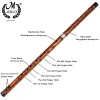 Instruments M Mbat Bamboo Flute Professional Instruments de musique de bois C D E F G Clé de haute qualité Dizi transversal Flauta Whistle