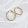 Boucles d'oreilles Stud Fysara Modèle Simple en acier inoxydable pour femmes cercle Round Ring Smooth Fashion Jewelry Party Gift