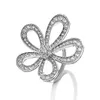 TFY Floral Diamond Ring Farandole Designer Brand Replica Luxury Fine Jewelry Designer Brand Logo with Box K Gold Valentines Birthday