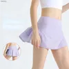 Skirts Summer running womens tennis culottes fake two-piece breathable badminton short skirt anti-empty sports hiking skirt Y240508