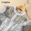 Повседневные платья Evagina Fashion Designer Designer платье женское лето lrregular Lotus Leaf Leaf Leaf Leaf Leaf Sequin Chiffon