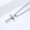 Colliers pendants Collier de croix en acier titane simple