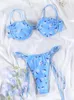 Swimwear femminile Miyouj 2024 Set di bikini Bandata Bandata Floral Stampa di bassa tuta a bassa tuta da bagno Sexy Biquinis Solid Color Beachwear