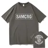 Gömlekler Samcro Çift taraflı grafik tişörtler erkekler bayan hip hop punk rock tees kısa kol yaz gündelik pamuk tişörtler 2024 yeni j240506