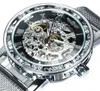 WINNER Official Fashion Skeleton Men Watches Silver Top Brand Luxury Mechanical Mesh Strap Crystal Iced Out Ultra Thin Ladies 20114662106