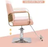 Salon Chair Styling Barber Chair, Beauty Salon Spa -apparatuur met zware hydraulische pomp, verstelbare hoogte 360 ° Swivel voor kappersstylist, Max Load 330 lbs (roze)
