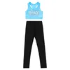 Running Sets Fashion Kids Girls Sports Sports Sports Racerback Top com calças para ginástica de ginástica de dança Facne Yoga Fitness Suits