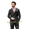 Mens Navy Blue Blue Doublebrishated Business Suit Высококачественный 2 -разрядный индивидуальный индивидуальный