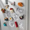 3PCSFridge Magnets Gourmet Refrigerator 3D Stereo Food Stickers Personalized Decorative Egg Bread Creative Stickers