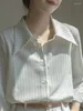 Camicette da donna a strisce per donne camicie estive camicie estive per donna manica lunga coreana abbottonatura coreana camicia