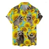 Herren lässige Hemden Tier Waschbär 3D bedruckte hawaiianische Strand Männer Frauen Modestreatwear Kurzarm Shirt Tops Bluse Mann Kleidung