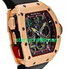 RM Luxury Watches Mechanical Watch Mills RM65-01 Автоматический код времени часы All Rose Gold STH7