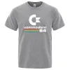 Loose Men T-shirts Summer Commodore 64 Print T Shirt C64 SID Amiga Retro Cool Design Street Short Sleeve Top Tee Cotton Clothing