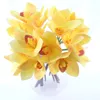 Decorative Flowers 4pcs Artificial Orchid Flower Wedding Party Fake Table Centerpiece Silk Cloth White