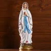 장식 12 인치 가톨릭 축복 어머니 메리 조각상 탁상 장식품 종교 가정 장식 공예 선물을위한 수지 인형