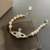 Bracciale Viviane Westwood Flat Saturno Bracciale Pearl Bracciale Female Planet Pin Pin Bracciale Pearl Bracciale Gioiello Regalo