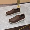 Sıradan Ayakkabı Varış Orijinal Deri İş El Yapımı Erkekler Yuvarlak Toe Loafers Nefes Alabilir Lüks Rahat Tasarımcı