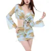 Costumi da bagno da bagno coreano split costume da bagno sexy set di bikini a vita sexy con un costume da bagno a maniche lunghe a maniche lunghe