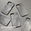 Falten High-End-Leder Silber für iPhone 14 Persönlichkeit iPhone15 Pro Max Phone Hülle iPhone 13 New 11