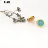 Necklace Earrings Set UAH Oval Opal Jewelry Rings For Women Round Pendant Stainless Steel Chain Wedding Gift