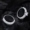 Bands Rings Luxury Pure 100% 925 STERLSILVER RSET AAAA ZIRCON ENGAGEMENT BANDE BANDE FEMANS BRIDE ANNIVERSAIRE BIELLOGE J240508