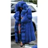 Women'S Fur & Faux Fashion Long Winter Hooded Coat Loose Thick Warm Plus Size Artificial Jacket Women Fl Sleeve Outerwear Drop Deliver Otoua