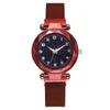 Net Red Star Sky Face digital Surface Quartz Watch Magnet Milan Band Mujer estudiante