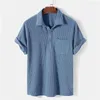 Мужские Polos 2024 летние мужские мужские рубашки для рубашки для кнопки для кнопки «Овергалка» с короткими рубашками с коротки