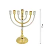 Ljushållare Hanukkah Menorah Candelabra Desktop Traditionell rund bashållare för mantel vardagsrum med eldstadsjubileumsdekor