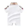 Neugeborenes Baby Strampler Designer Kleidung Sommer Kleinkind Girl Junge Kurzarm Baby Polo Hemd Baumwoll-Jumpsuit Streifen Säugling 3m-24m