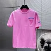 Chrme Heart High-End-Designer-Kleidung für 2024 Frühlings-/Sommer-Klee-Dopamin-Blue-Ros-Roll-Kurzarm-T-Shirt mit 1: 1 Originaletiketten